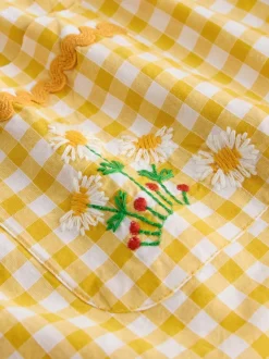 Next Vichy jaune brodé - Combinaison sans manches (3mois à7ans) Best