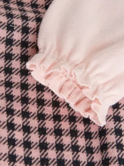 Next Vichy rose / chocolat - Body à manches longues et salopettes bébé Ensemble 2 pièces (0mois-2ans) Outlet