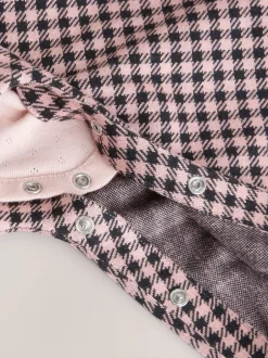 Next Vichy rose / chocolat - Body à manches longues et salopettes bébé Ensemble 2 pièces (0mois-2ans) Outlet