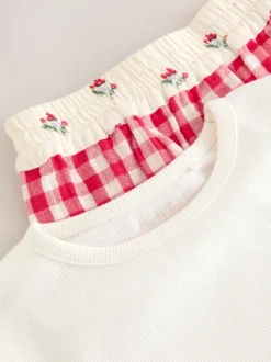 Next Vichy rouge/écru - Pyjamas Jambe large (3-16ans) Outlet