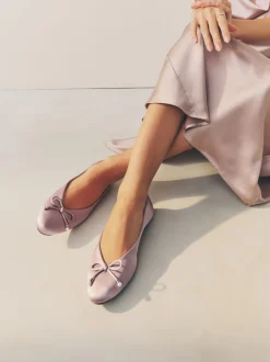 Next vieux rose - Ballerines de demoiselle d’honneur effet perle avec nœud New