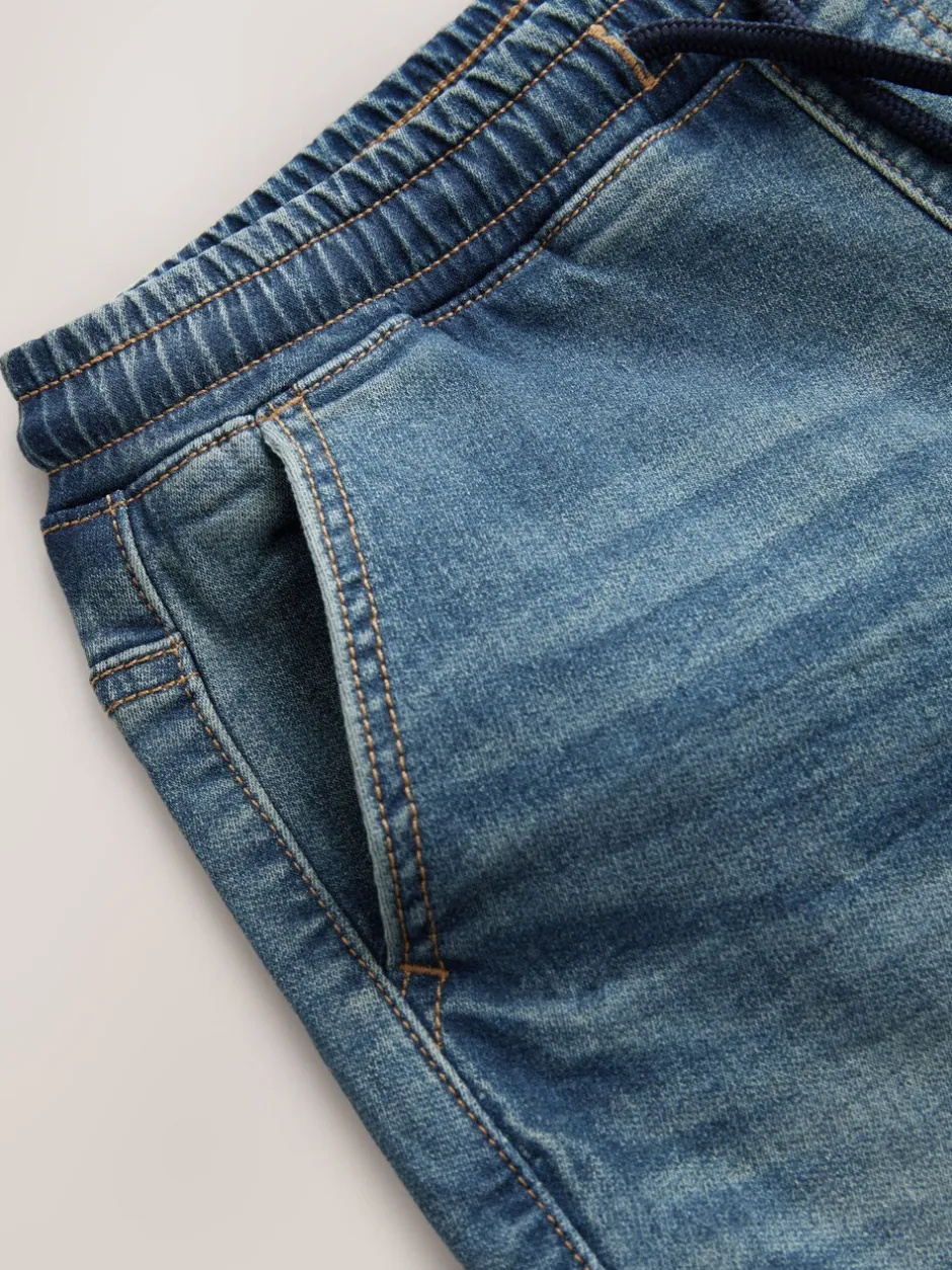 Next vintage bleu - Jean cargo à taille élastique (3-16ans) New
