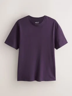 Next - Ajustement régulier - T-shirt Essential Col rond en coton Violet Hot