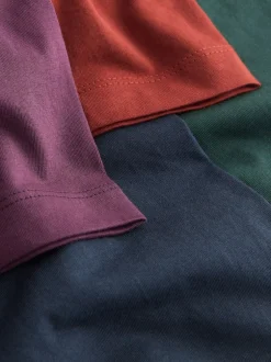 Next - Ajustement régulier - T-shirt 4 Pack Violet / Bleu bleu marine / Orange / Vert Hot