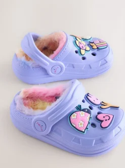 Next Violet - Chaussons sabots doublés de fausse fourrure Hot