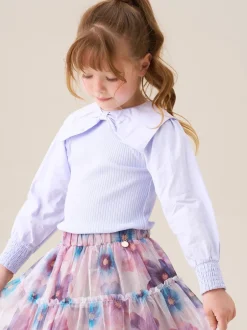 Angel & Rocket Violet - Chemisier Elise à manches longues avec col à nœud Clearance