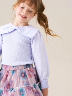 Angel & Rocket Violet - Chemisier Elise à manches longues avec col à nœud Clearance