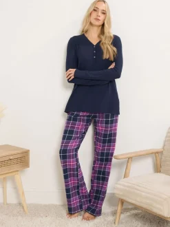 Long Tall Sally Violet - Pyjama Carreaux Discount