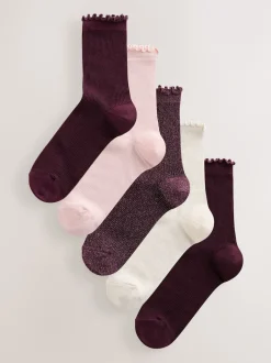 Next Violet - Lot de 5 paires de chaussettes Lettuce Welt New