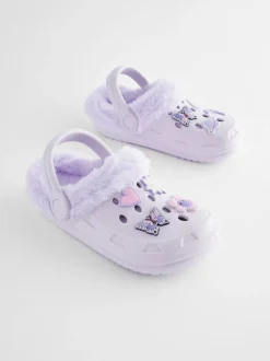 Next Violet à motif papillons - Chaussons Sabots Clearance