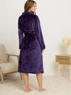 M&Co Violet - Peignoir à col châle à ruban