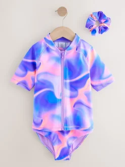 Next Violet dégradé - Ensemble bikini et chouchou Sunsafe Rash Gilet (3-16ans) Discount