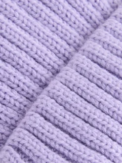 Next - Bonnet côtelé à pompon (3mois-16ans) Violet lilas Discount