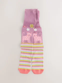 Next Violet lilas - Collants Character à rayures riches en coton Outlet