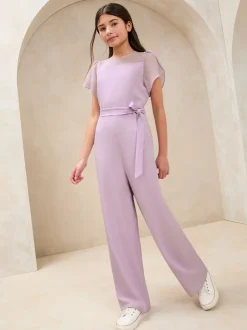 Lipsy Violet lilas - Combinaison à empiècement en maille (5-16ans) Outlet