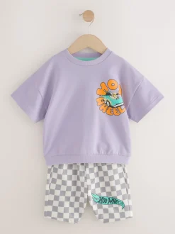 Next Violet lilas - Ensemble de T-shirts courts à carreaux Hot Wheels (9mois-8ans) Hot