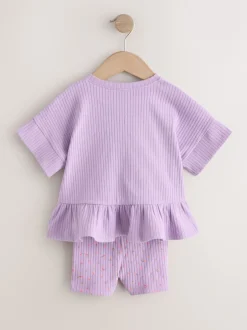 Next Violet lilas - Ensemble haut et short côtelé à manches courtes (3mois7ans) Online