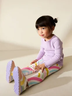 Next - T-shirt à manches longues en côtes (3mths-7yrs) Violet lilas Clearance