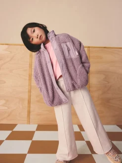 Next Violet lilas - Veste en polaire boutonnée (3-16ans)