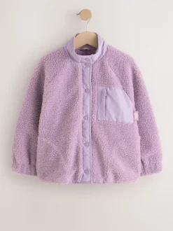 Next Violet lilas - Veste en polaire boutonnée (3-16ans)