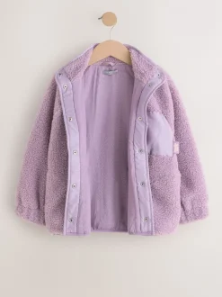 Next Violet lilas - Veste en polaire boutonnée (3-16ans)