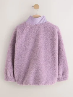 Next Violet lilas - Veste en polaire boutonnée (3-16ans)