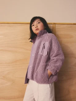 Next Violet lilas - Veste en polaire boutonnée (3-16ans)