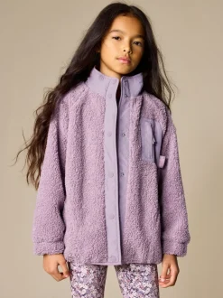 Next Violet lilas - Veste en polaire boutonnée (3-16ans)