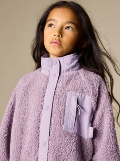 Next Violet lilas - Veste en polaire boutonnée (3-16ans)