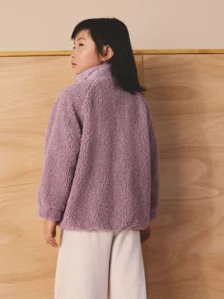 Next Violet lilas - Veste en polaire boutonnée (3-16ans)