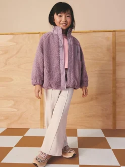 Next Violet lilas - Veste en polaire boutonnée (3-16ans)