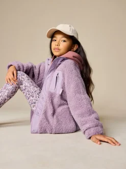 Next Violet lilas - Veste en polaire boutonnée (3-16ans)
