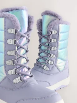 Next Violet lilas irisé - Bottes de neige imperméables