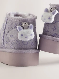 Next Violet lilas motif personnage - Bottes de cheville Slipper