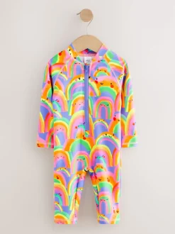 Next Violet motif arc-en-ciel - Maillot de bain longue jambe Sunsafe (3mths-7yrs) Outlet