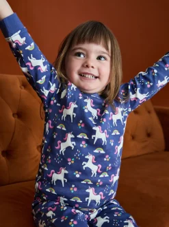 Jojo Maman Bébé Violet motif licorne - Pyjama imprimé glow In The Dark Jersey Hot
