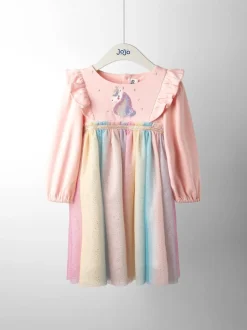 Jojo Maman Bébé Violet motif licorne - Robe de soirée en tulle appliqué Outlet