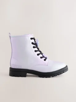 Next Violet Métallisé - Bottes à lacets Lilo & Stitch doublées chaudes Sale