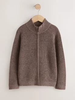 Next Violet prune - Cardigans Texture zippé en maille (3-16ans)