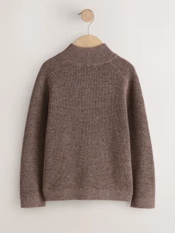 Next Violet prune - Cardigans Texture zippé en maille (3-16ans)