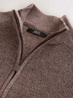 Next Violet prune - Cardigans Texture zippé en maille (3-16ans)