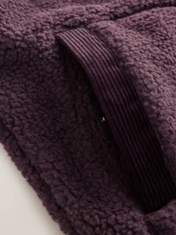 Next Violet prune - Polaire à col zippé en velours côtelé Clearance