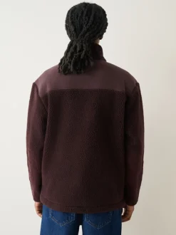 Next Violet prune - Polaire à col zippé en velours côtelé Clearance