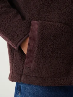 Next Violet prune - Polaire à col zippé en velours côtelé Clearance