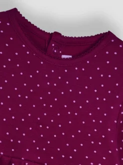 Jojo Maman Bébé Violet prune - Robe en jersey imprimé à pois New