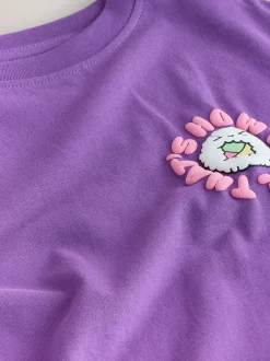 Next - T-shirt oversize imprimé graphique (3-16ans) Violet Superpositions Discount