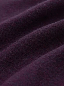 Next - Col zippé - Polo N.premium en maille à manches longues haut de gamme à manches longues Violet/bleu marine Clearance