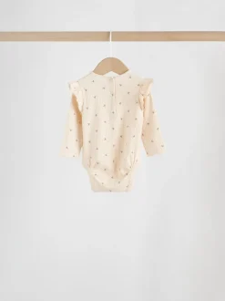 Next Violet/Jaune/Crème Ditsy - Body à volants et manches longues bébé Lot de 4 (0mois2ans) Online