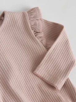 Next Violet/Jaune/Crème Ditsy - Body à volants et manches longues bébé Lot de 4 (0mois2ans) Online