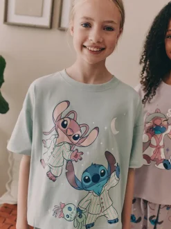 Next Violet/vert - Lilo & Stitch Survêtement Pyjamas 2 Pack (3-16ans) New